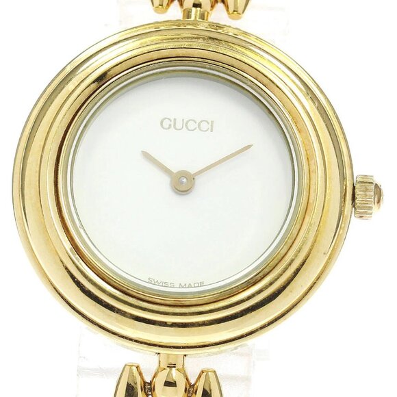GUCCI Change bezel 11/12.2 white Dial Quartz Ladies Watch - Picture 1 of 7